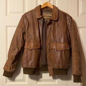 Adventure Bound Brown Leather Bomber Jacket